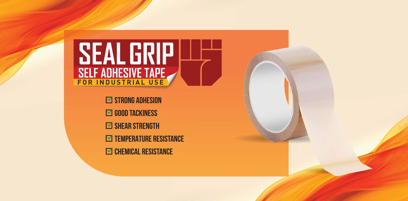 Seal Grip self-adhesive tape roll